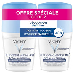 Vichy Déodorant Minéral 48H Roll-On Lot de 2 x 50 ml