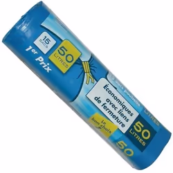 ELBE - 15 Sacs poubelle 50L