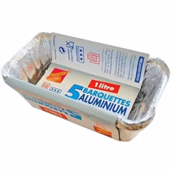 Barquette en aluminium avec couvercle x5 - 1 L