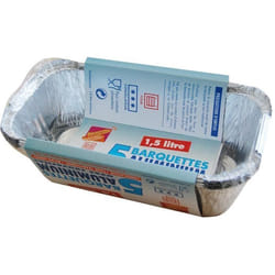 Barquette en aluminium avec couvercle x5 - 1.5 L