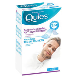 Quies Anti-Ronflement 24 Bandelettes Nasales - Taille : S/M