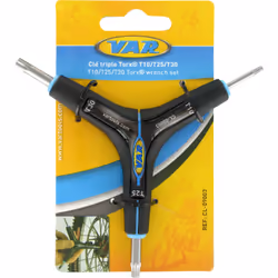VAR CL-09003-C, Outils de bicyclette, Clés torx pour vélo, Noir, Bleu, Acier, 78 g