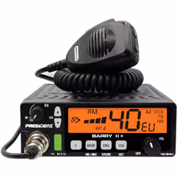 President Barry II+, CB 12V 24V, communication AM FM, écran LCD couleur, VOX mains libres, filtre anti-bruit, scan et saut, U ...