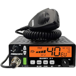 President ® Barry II+, CB 12V 24V, communication AM FM, écran LCD couleur, VOX mains libres, filtre anti-bruit, scan et saut, USB, CB compacte pour