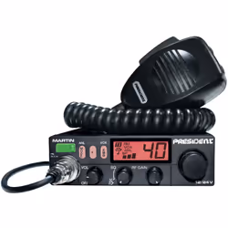 Radio CB President TXPR218 Martin ASC 40 canaux 12-24V - 40 canaux AM / FM - 12 / 24 V - Sélecteur de canaux rotatif - Réglag ...