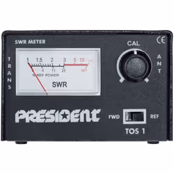 TOS-metre PRESIDENT - Indispensable pour le réglage de l'antenne - Evite d'endommager le poste CB - Se raccorde entre le post ...