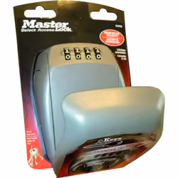 MASTER LOCK Fixation murale Avec capot de protection A combinaison 4 chiffres MINI COFFRE FORT Fixation murale Avec capot de  ...