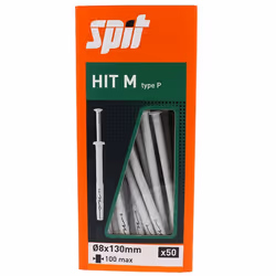 Boîte de 50 chevilles HIT M à douille plate SPIT - L.130 mm - Ø 8 mm - 060094