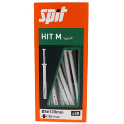 Boîte de 50 chevilles HIT M à douille plate SPIT - L.130 mm - Ø 8 mm - 060094