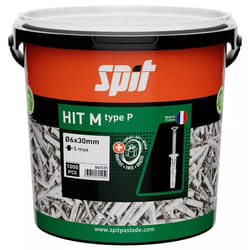 Cheville à frapper - SPIT - HIT-M P - tête plate nylon - clou-vis zingué - Ø perçage 6 mm