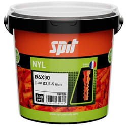 Spit - Cheville de fixation légère en nylon 6x30 avec collerette - Seau de 600 060136