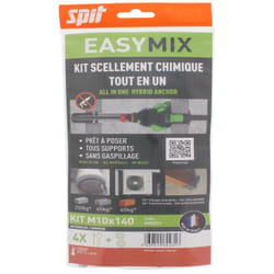 Cheville Spit easymix M10x140/30 Blister de 4 pièces D16mm multiples matériaux