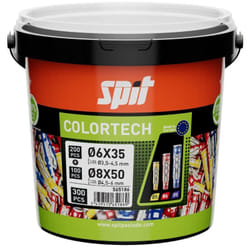 Cheville bi-matière universelle Colortech - 6 x 35 mm + 8 x 50 mm - Sans vis - Seau de 300 pièces Spit 565186