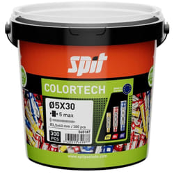 Cheville bi-matière universelle Colortech - 5 x 30 mm - Avec vis tête plate - Seau de 300 pièces Spit 565187