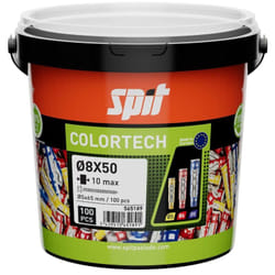 Spit - Cheville bi-matière universelle Colortech - 8 x 50 mm - Avec vis tête hexagonale - Seau de 100 pièces 565189