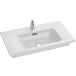 Lavabo cerámico autoportante de medidas 81x46,5cm Color Blanco Fácil limpieza y mantenimiento debido a sus suaves pendientes  ...