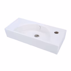 Dimensions : 50 x 22,5 cm Percement robinetterie : 1 trou Nombre de vasque : 1 cuve Configuration : droite
