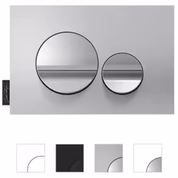 Plaque de commande JACOB DELAFON, double touches rondes Chrome brillant/Blanc mat