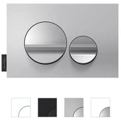 Plaque de commande JACOB DELAFON, double touches rondes Chrome brillant/Blanc mat