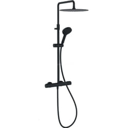 Colonne douche thermostatique Jacob Delafon Metro 3 jets, économie d'eau, noir mat