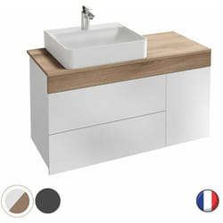 Jacob Delafon - Meuble vasque à poser à gauche 83 cm Sully blanc et chêne