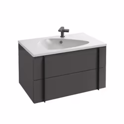 Meuble de salle de bain 80 cm Nouvelle Vague gris brillant