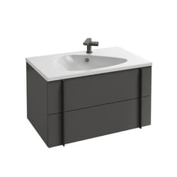 Meuble de salle de bain 80 cm Nouvelle Vague gris brillant