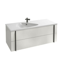Meuble de salle de bain 120 cm Nouvelle Vague blanc brillant