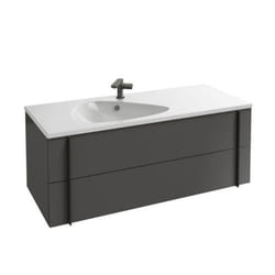 Meuble de salle de bain 120 cm Nouvelle Vague gris brillant