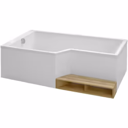 Baignoire bain douche 150 x 80 cm Neo blanc brillant gauche