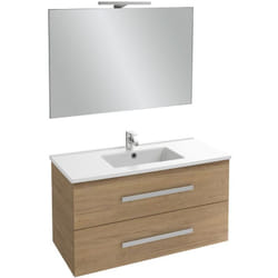 Jacob Delafon - Meuble vasque 100 cm Ola Up chêne avec miroir et spot