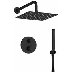 Robinet douche encastré thermostatique Jacob Delafon Metro carré, Noir mat Economie d'eau