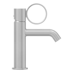 Mitigeur lavabo bas Vivienne chromé brossé avec bague chromée brossée