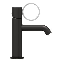 Mitigeur lavabo bas Vivienne noir mat avec bague chromée brossée