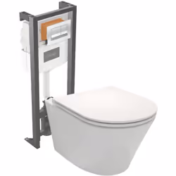 Avantages du Pack WC suspendu sans bride JACOB DELAFON Rodin+ avec bâti-support 3/6L + abattant : Espace Libre : Le design su ...