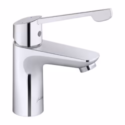 Avantage du mitigeur lavabo PMR JACOB DELAFON July+ Levier long de 150 mm pour une manœuvre facile Débit limité à 5 L/min pou ...