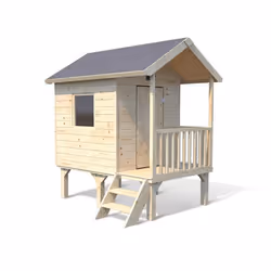 Cabane pour enfants - JARDIPOLYS - KANGOUROU - Bois Sapin - Vitrage synthétique - Naturelle