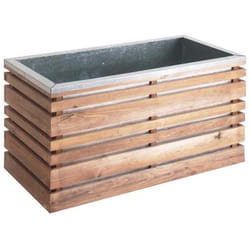 Bac à fleurs rectangulaire en bois autoclave LIGN Z 100 - JARDIPOLYS - Marron - 50 cm - 202 L