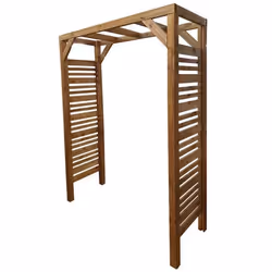 Pergola Jardipolys LIGN Z en pin cl3 teinté brun 160x60x214cm Gris