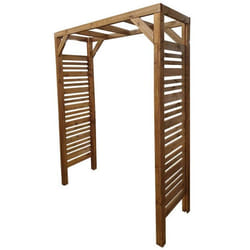 Pergola Jardipolys LIGN Z en pin cl3 teinté brun 160x60x214cm Gris