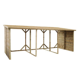 Abri bûches de jardin en bois traité XXL - Cerland