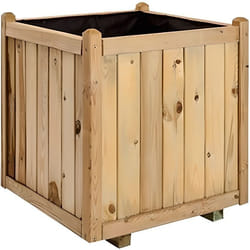 Bac à fleurs Carré LYS 60 - JARDIPOLYS - Bois - Beige - 138 L - Non percé