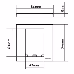 Vision TC3 SURR1G Plaque de commutation et obturateur Blanc - Vue supplémentaire 4