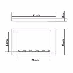 Vision TC3 SURR2G Plaque de commutation et obturateur Blanc