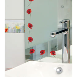 Lot de 2 Stickers autocollants décoratifs 11x10cm, photo de Coquelicot Rouge x12 - Décoration Murale Intérieure