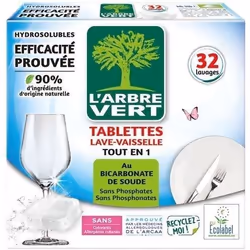 Tablettes lave-vaisselle - LARBRE VERT - 32 doses - Tout en 1