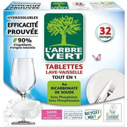 Tablettes lave-vaisselle - LARBRE VERT - 32 doses - Tout en 1