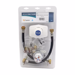 Description générale Ce kit complet est conçu pour le raccordement de deux bouteilles de gaz butane, facilitant l'utilisation ...
