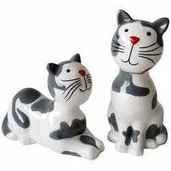 Set et Poivre Couple de chats Céramique Dim du grand chat : 9 cm