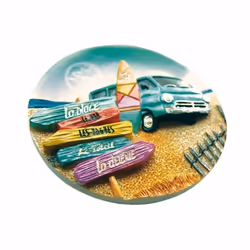 Décoration Magnet Plage et Combi Résine Dim : 7.2 cm